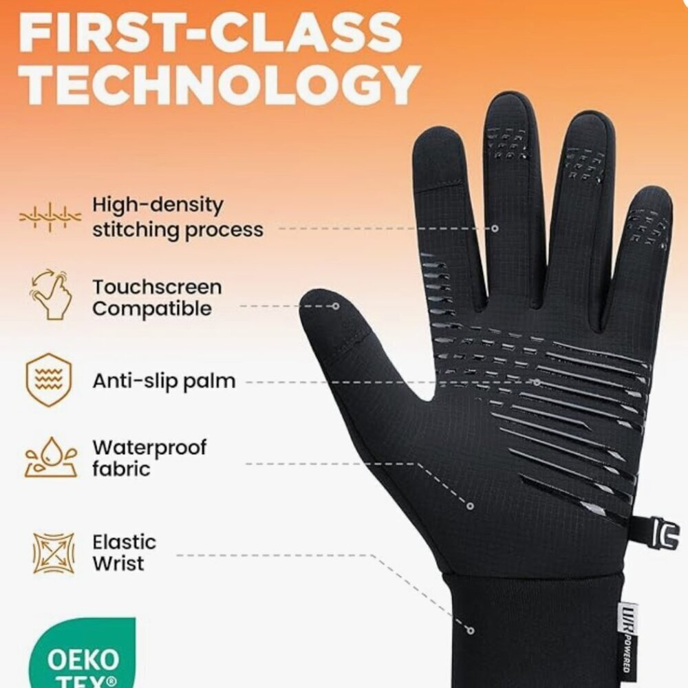 NEW Winter Gloves Lightweight Anti-Slip Size Large - Picture 2 of 3
